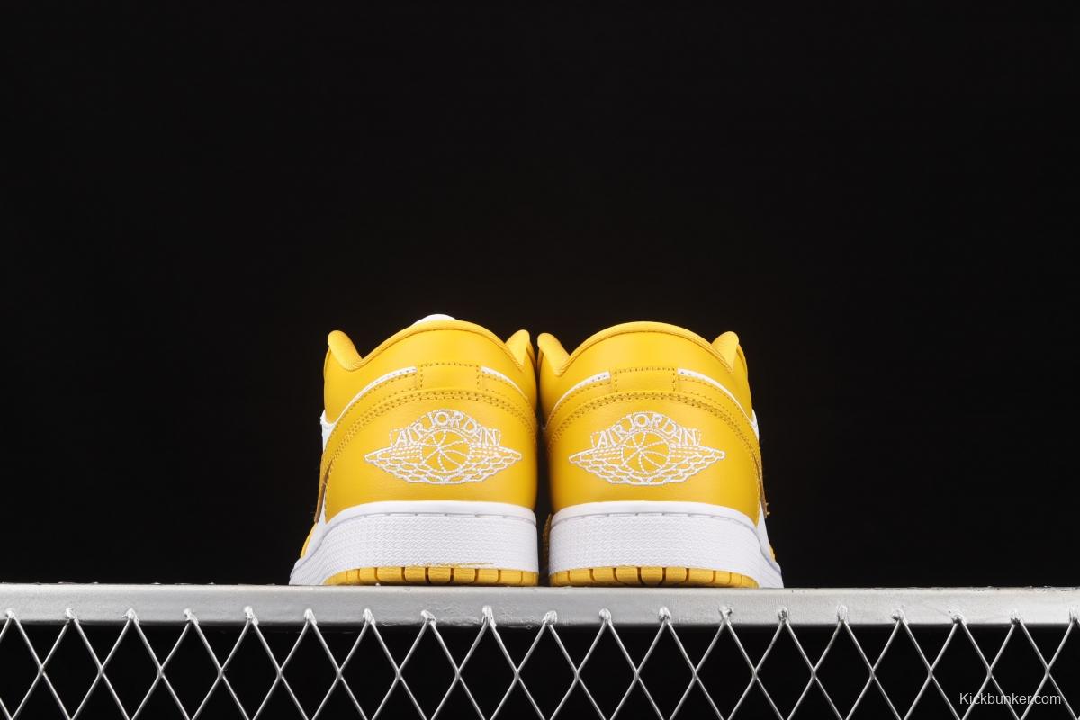Air Jordan 1 Low white and yellow low side culture leisure sports shoes 553558-171