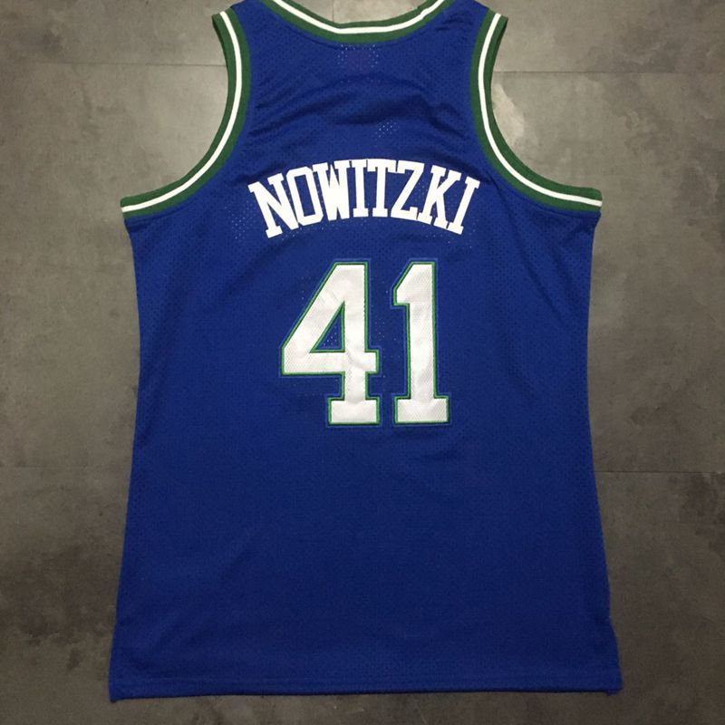 Men's Dirk Nowitzki Blue Retro Classic Team Jersey