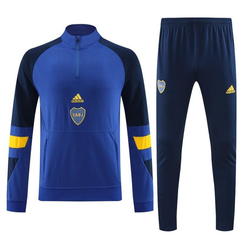 23/24 Boca Juniors Blue Black Half Zipper Hoodie Jacket +Pants