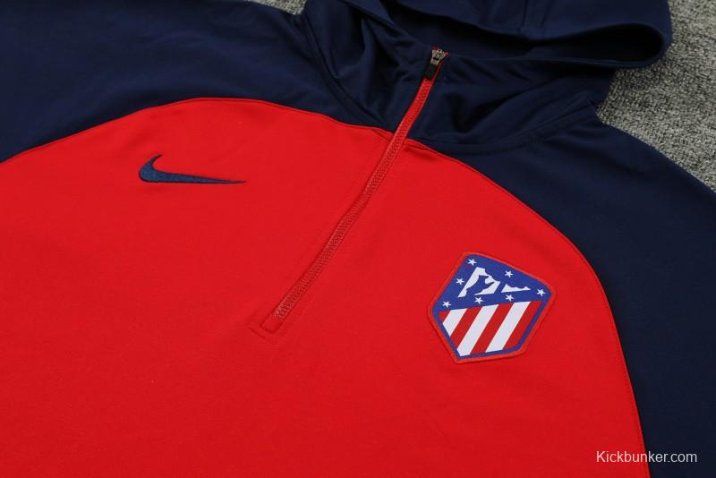 23/24 Atletico Madrid Red/Navy Half Zipper Jacket+ Pants