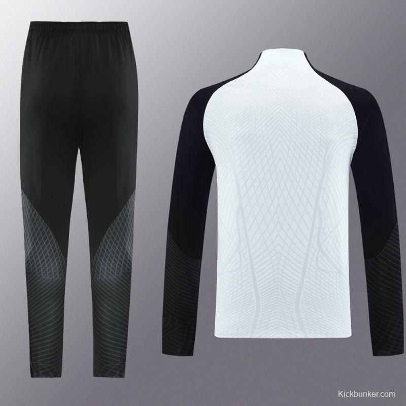 2024 Nike White/Black Half Zipper Jacket+Pants