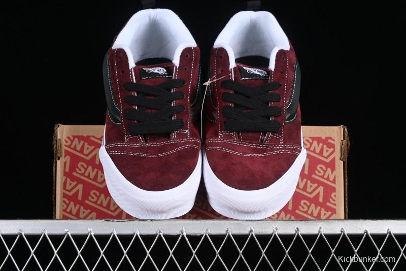 Vans Classics Knu Skool Chunky Tongue Retro Sneakers in Wine Red - VN0009QC02Y