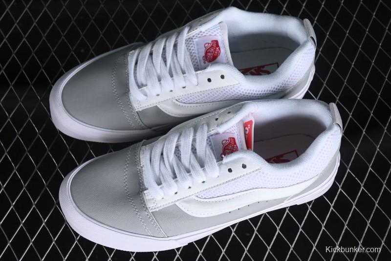 Vans Classics Knu Skool Chunky Tongue Retro Sneakers in Grey White - VN0009QCYF9