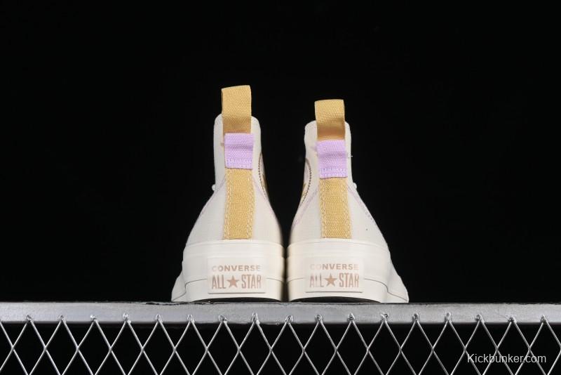 Converse Chuck All Star Lift Platform Utility White High Top Breathable Canvas Casual Shoes - A08767C