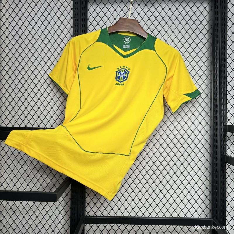 Retro 2004 Brazil Home Jersey