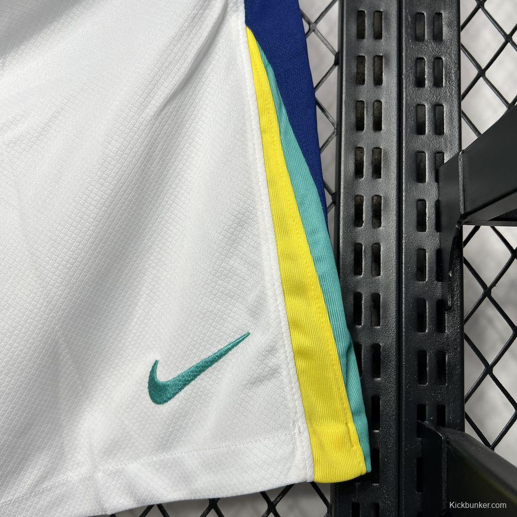 2024 Brazil Away White Shorts