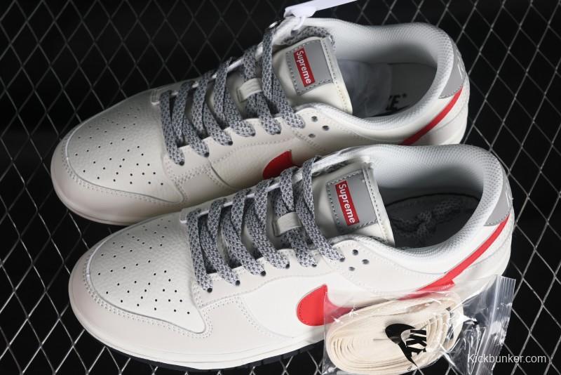 Supreme x Nike SB Dunk Low Casual Skate Shoes with Zoom Air Cushion - DQ1098-333