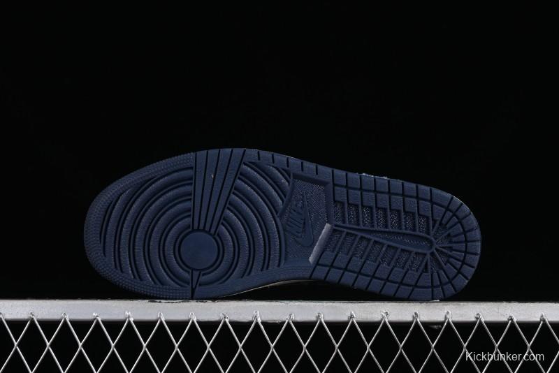 Nike Air Jordan 1 Low OG SP Travis Scott x Fragment Design Retro Sneakers with Reverse Swoosh - SJ2068-004