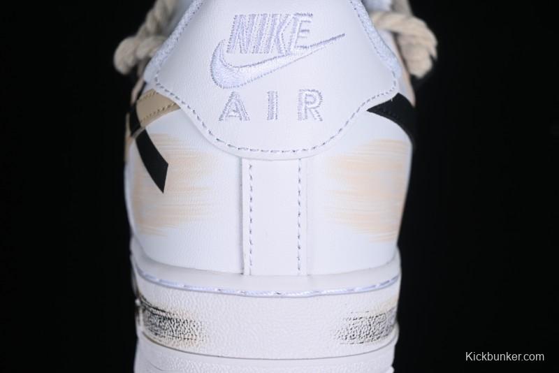 Nike Air Force 1 '07 Low Custom Anime Themed Hand-Painted Swoosh Strap Low-Top Casual Sneakers - ZH0316-013