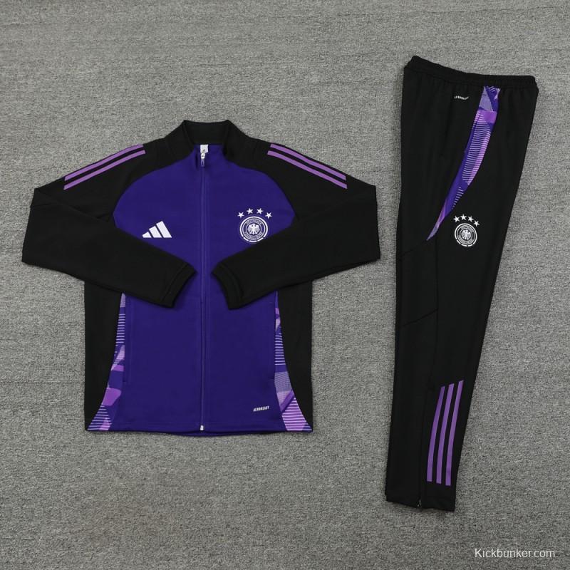 2024 Germany Purple Full Zipper Jacket +Long Pants