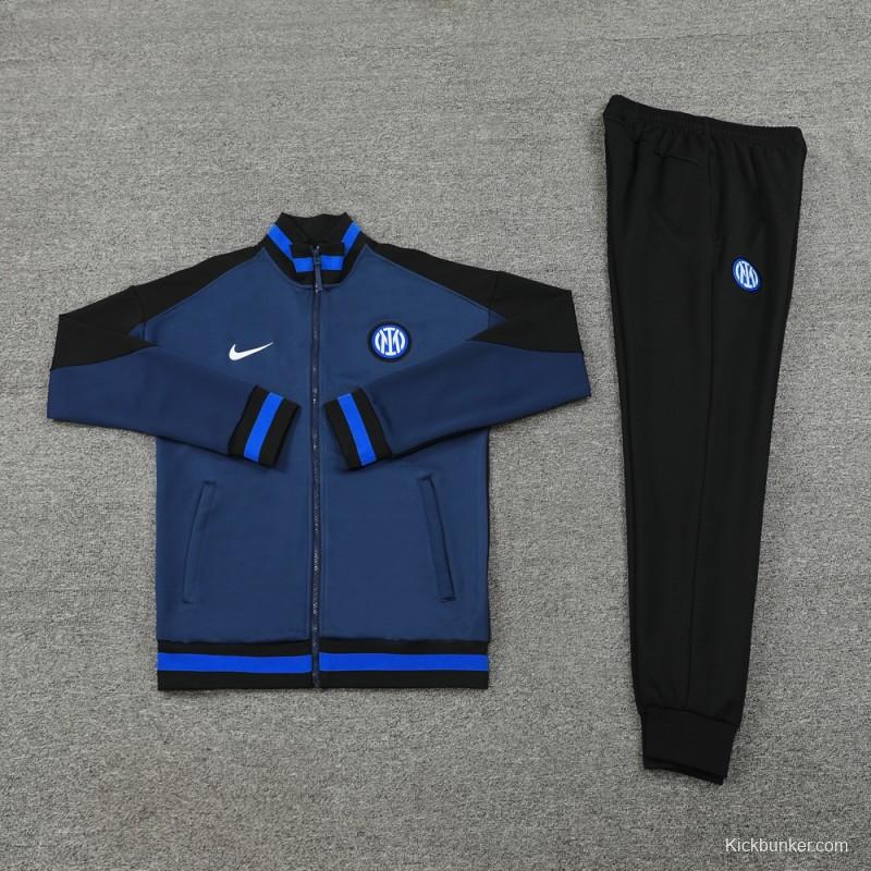 24/25 Inter Milan Navy Full Zipper Jacket +Long Pants