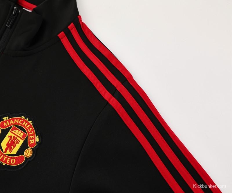 24/25 Manchester United Black Full Zipper Jacket +Long Pants