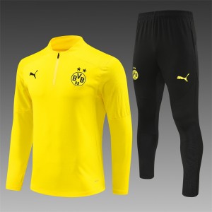 24/25 Borussia Dortmund Yellow Half Zipper Jacket+Long Pants