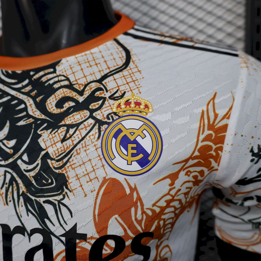 2025/26 Player Version Real Madrid Black And White Dragon Version Jersey