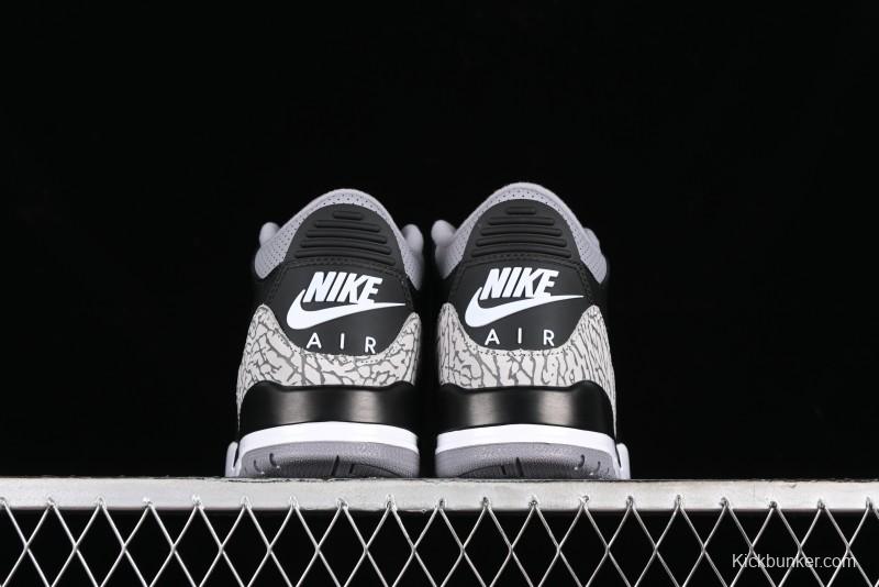 Nike Air Jordan 3 Retro Sneakers with Iconic Elephant Print and Visible Air Cushion - DN3707-010