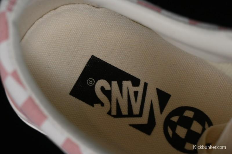 Vans Old Skool Reissue 136 Pink Checkerboard Low Top Retro Canvas Shoes - VN000MT6EBQ