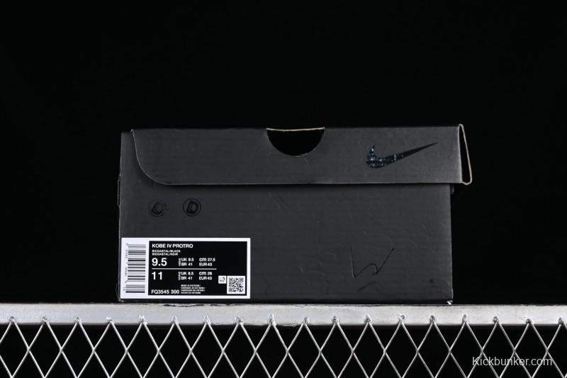 Nike Zoom Kobe IV Basketball Shoes with Electroplated Silver Design - FQ3545-300