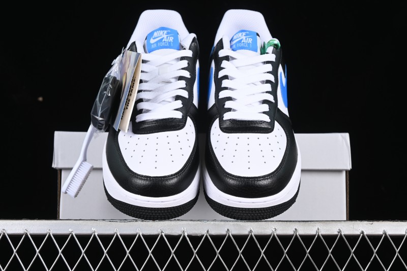 Nike Air Force 1 '07 Low White Black Blue Color Block Casual Sneakers - FN8008-001
