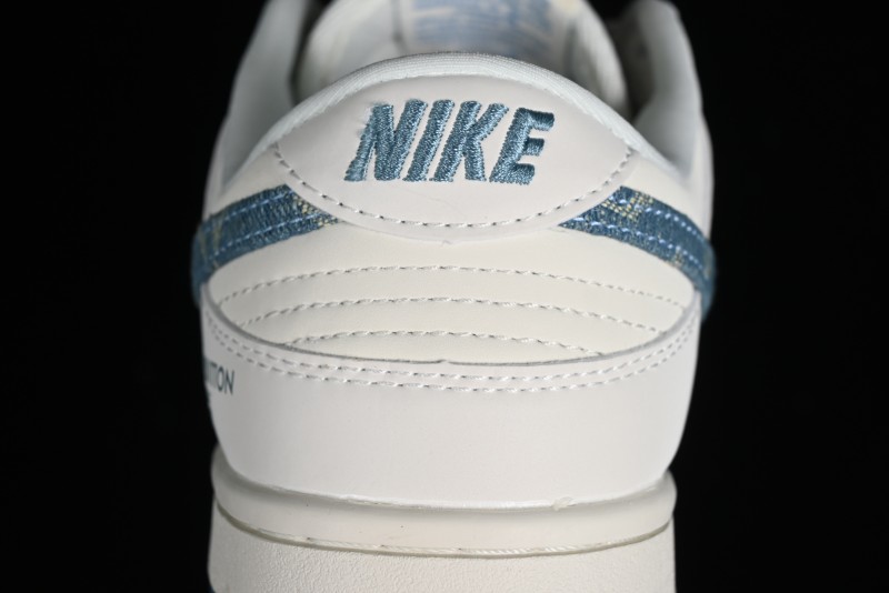 Nike SB Dunk Low LV Collaboration - Light Blue Denim Anniversary High-End Custom Low-Top Casual Skate Shoes - XP3802-336