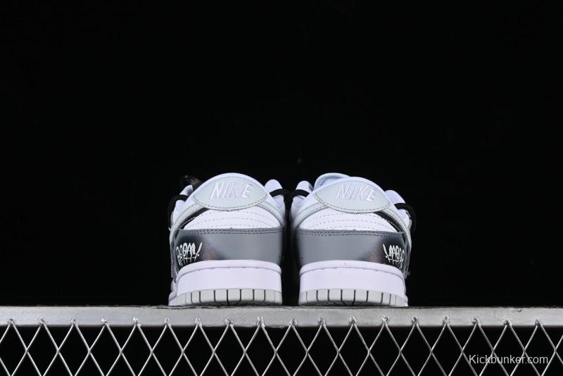 Nike Dunk Low SB Graffiti Halloween Cross Distressed Gradient Lace-Up Casual Skate Shoes - DV0831-101