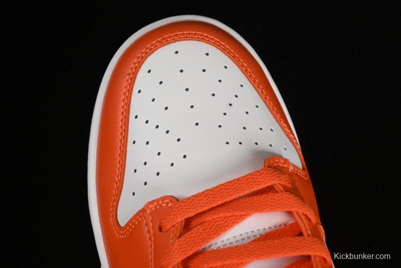 Nike SB Dunk Low Casual Skate Shoes in White, Orange, and Black - DH9765-003