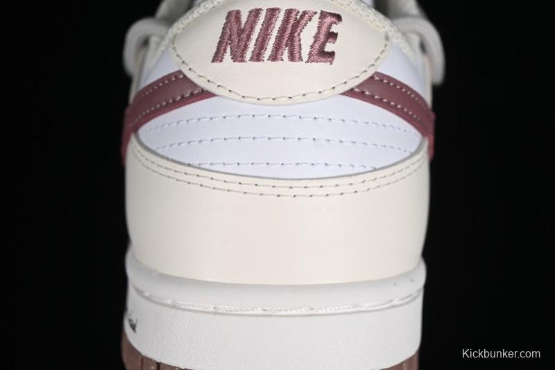 Nike Dunk Low Next Nature SB Lace-Up Low-Top Casual Sneakers in Cream Dark Brown - DD1873-103