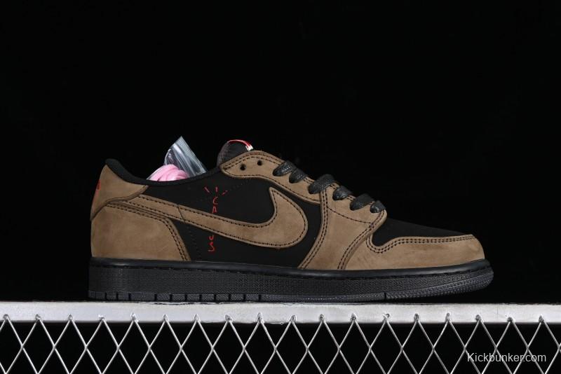 Nike Travis Scott x Air Jordan 1 Low OG AJ1 Reverse Swoosh Sneakers - DM7866-202
