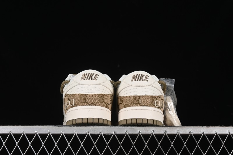 Nike SB Dunk Low Gucci Collaboration - Yellow Denim with Subtle Pattern and White Swoosh Anniversary High-End Custom Low-Top Casual Sneakers - SJ2068-273