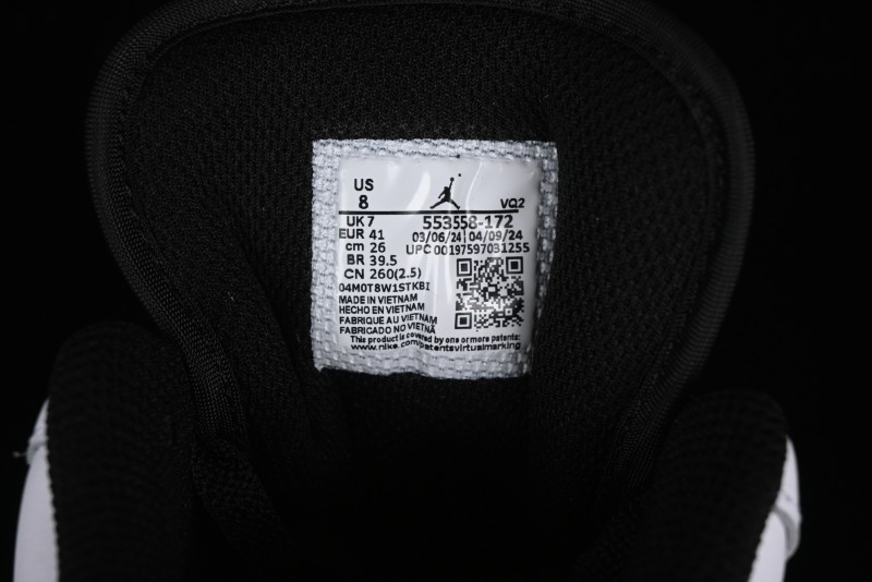 Nike Air Jordan 1 Low AJ1 Black White Gold Hook Basketball Shoes - 553558-172