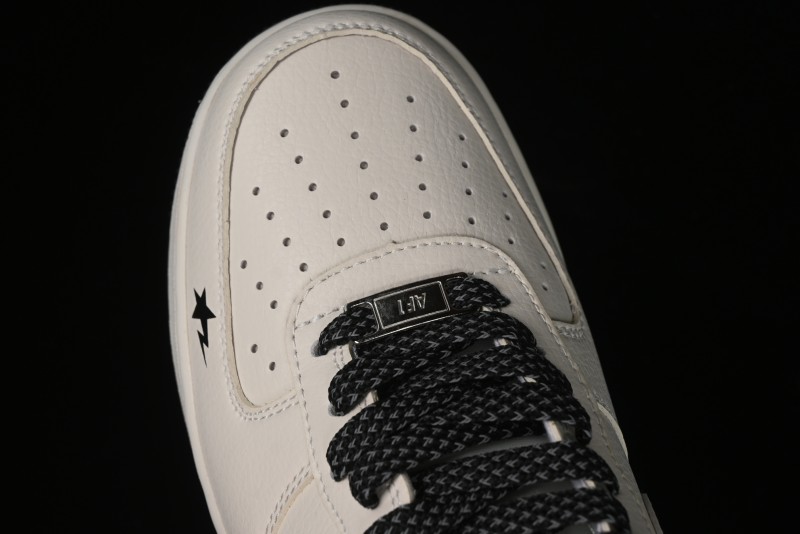 Nike Air Force 1 '07 Low Bape Collaboration - Black Beige Starry Sky Low Top Casual Sneakers - FG6688-103