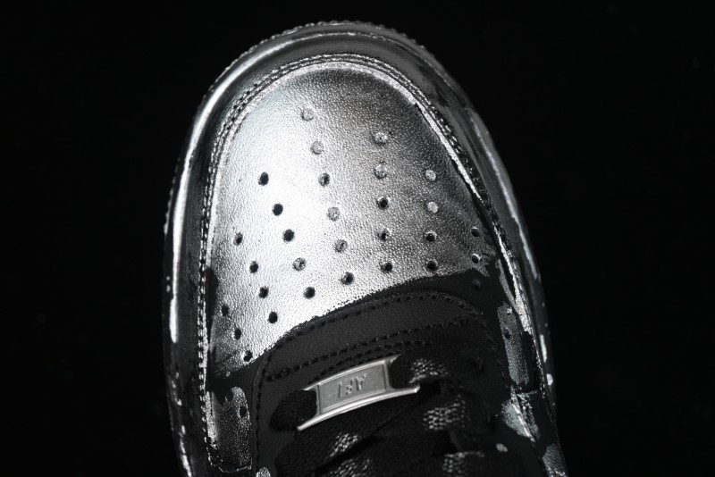 Nike Air Force 1 '07 Low Graffiti Black Silver Anime Hand-Painted Casual Sneakers - CW2288-012