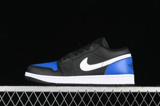 Nike Air Jordan 1 Low Retro Basketball Shoes in Black/Blue - 553558-042