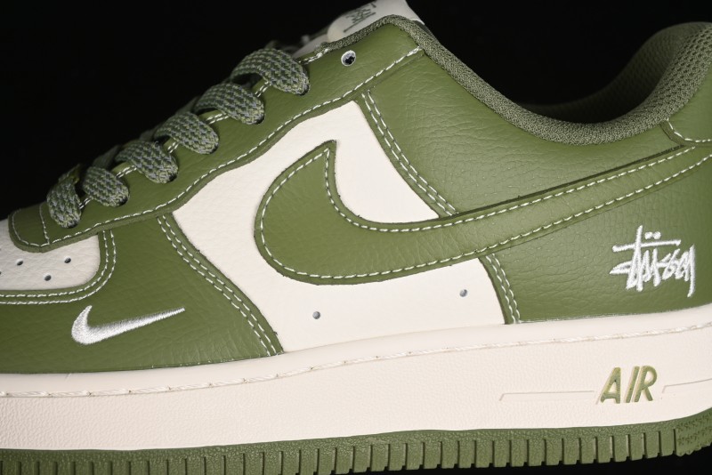 Nike Air Force 1 '07 Low Stussy Collaboration - Lotus Green Low-Top Casual Sneakers - BB5353-515