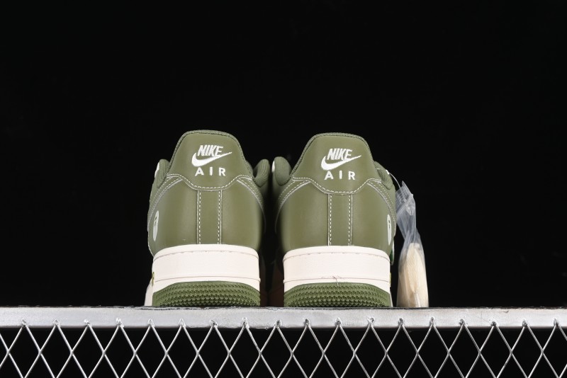 Nike Air Force 1 '07 Low Bape Collaboration - Dark Green Grey Low Top Casual Sneakers BB6566-205