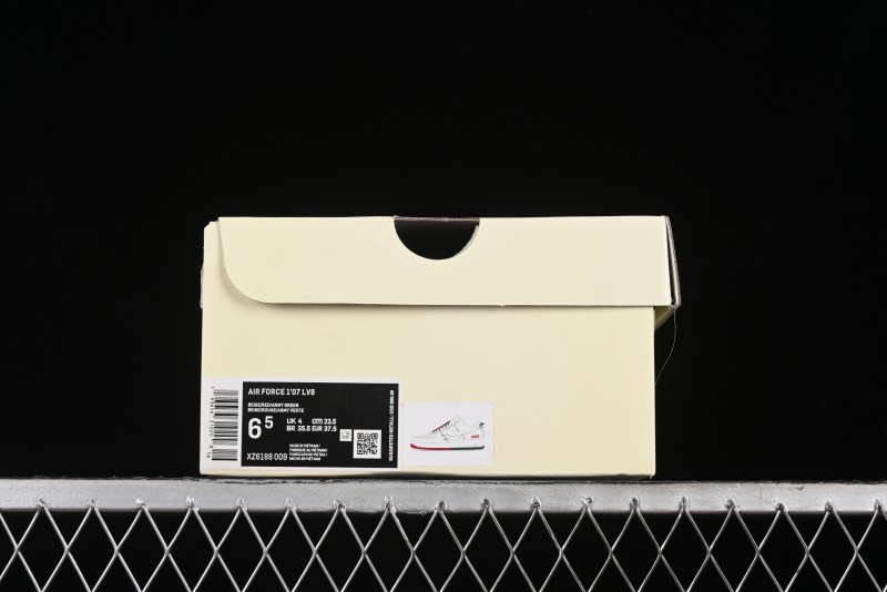 Nike Air Force 1 '07 Low Supreme Casual Sneakers in Beige Red Green - XZ6188-009