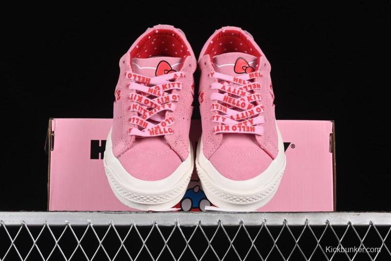 Converse One Star Hello Kitty Collaboration Low Top Casual Sneakers with Embroidered Bow - 362941C