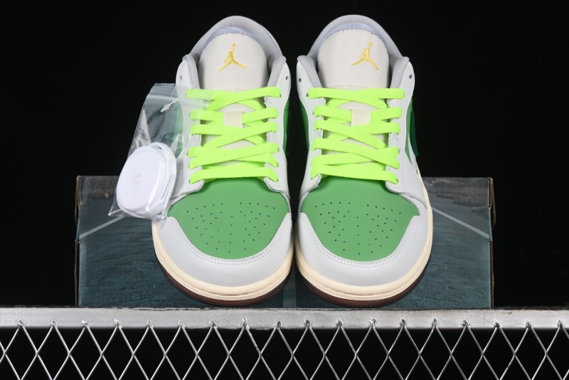 Nike Air Jordan 1 Low AJ1 White Green Double Hook Low-Top Retro Basketball Shoes - FZ5046-041