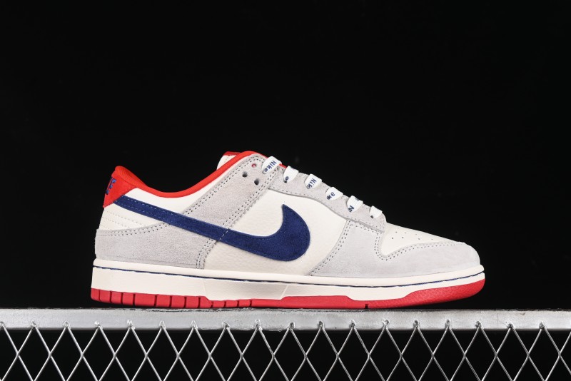 Nike SB Dunk Low Givenchy Collaboration - Gray Blue Red Double Swoosh Anniversary High-End Custom Low-Top Casual Sneakers - CF3688-033