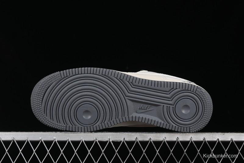 Nike Air Force 1 '07 Low Stussy Collaboration - Light Grey Double Swoosh Casual Sneakers - XZ6188-012