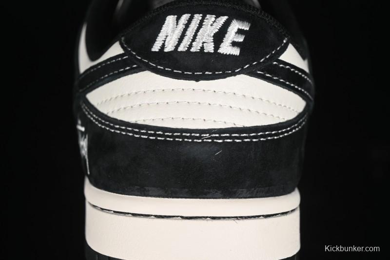 Nike SB Dunk Low Stussy Collaboration - Black Wukong Anniversary High-End Custom Low-Top Casual Sneakers - XX2025-555