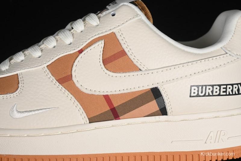 Nike Air Force 1 '07 Low Burberry Check Print Casual Sneakers - DF0180-006