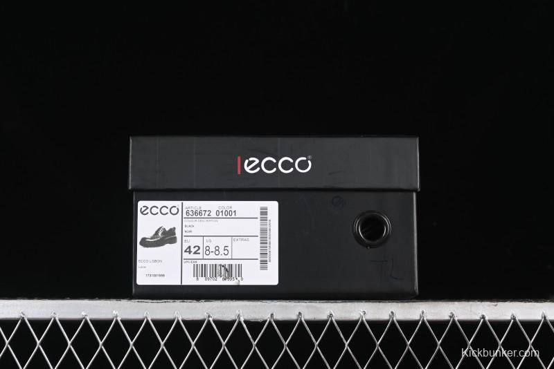 Ecco Block Brogue Business Derby Round Toe Genuine Leather Dress Shoes - 63667201001