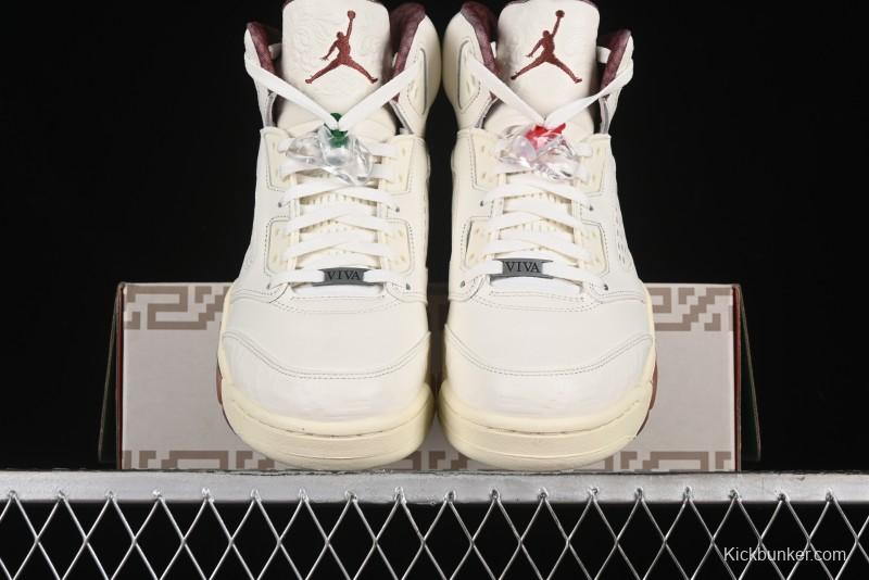 Nike Air Jordan 5 Retro "El Grito" Basketball Shoes with Mexican Flag Color Scheme - HF8833-100