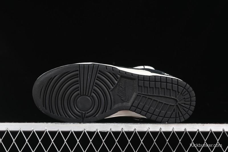 Nike SB Dunk Low Stussy Collaboration - White Embroidery Black Swoosh Anniversary Custom Low-Top Casual Sneakers - SJ2068-311