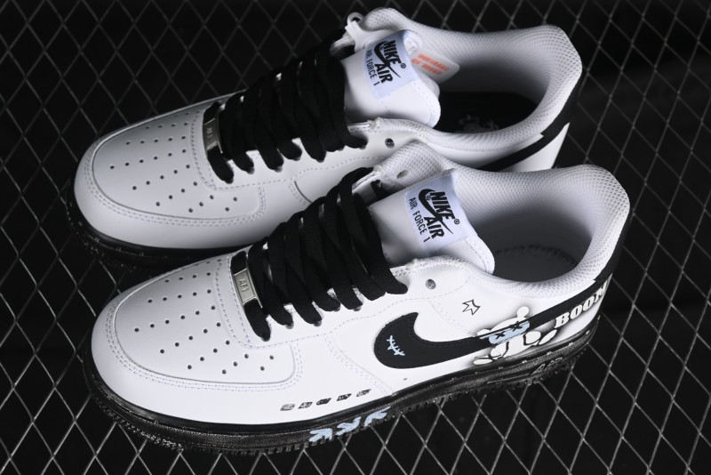 Nike Air Force 1 '07 Low Custom KAWS Bear Print Casual Sneakers - ZH0316-037
