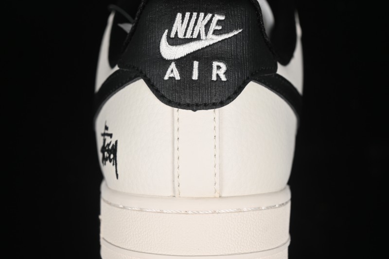 Nike Air Force 1 '07 Low Stussy Collaboration - White Black Low-Top Casual Sneakers - XZ3328-001