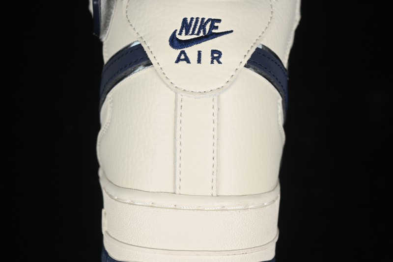 Nike Air Force 1 '07 Mid Deep Blue Two-Tone Sole Mid-Top Casual Sneakers with Reflective Stars - XL0236-233