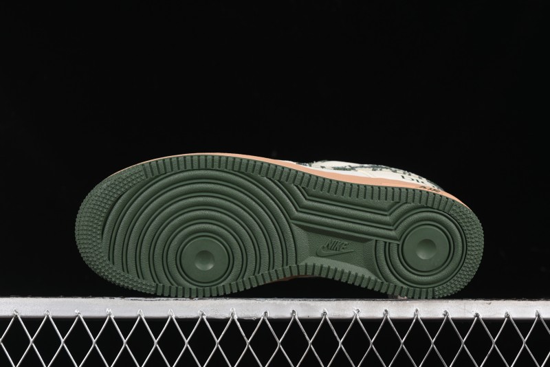 Nike Air Force 1 '07 Low Dior Collaboration - Beige Green Swoosh Low-Top Casual Sneakers - KK1988-010