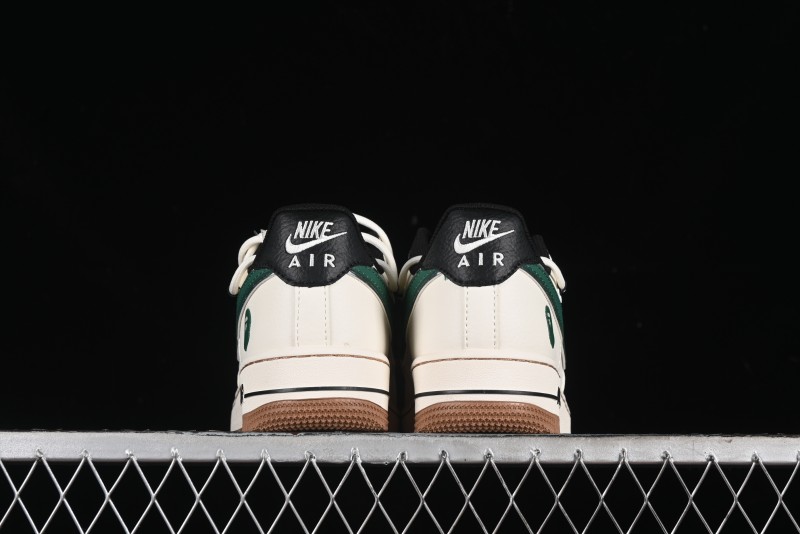 Nike Air Force 1 '07 Low Bape Collaboration - Beige Green Gum Pull Tab Casual Sneakers SJ1198-100