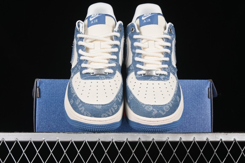 Nike Air Force 1 '07 Low Levi's Denim Collaboration - Light Blue Denim Low-Top Casual Sneakers - SJ6698-003